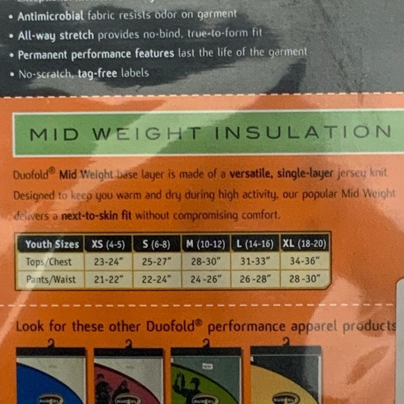 Duofold Varitherm Thermal Top Long Sleeve Crew Moisture Wicking Black Youth XS - Picture 12 of 16